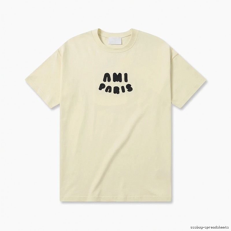 AMI Paris Casual Style Off-White T-shirt