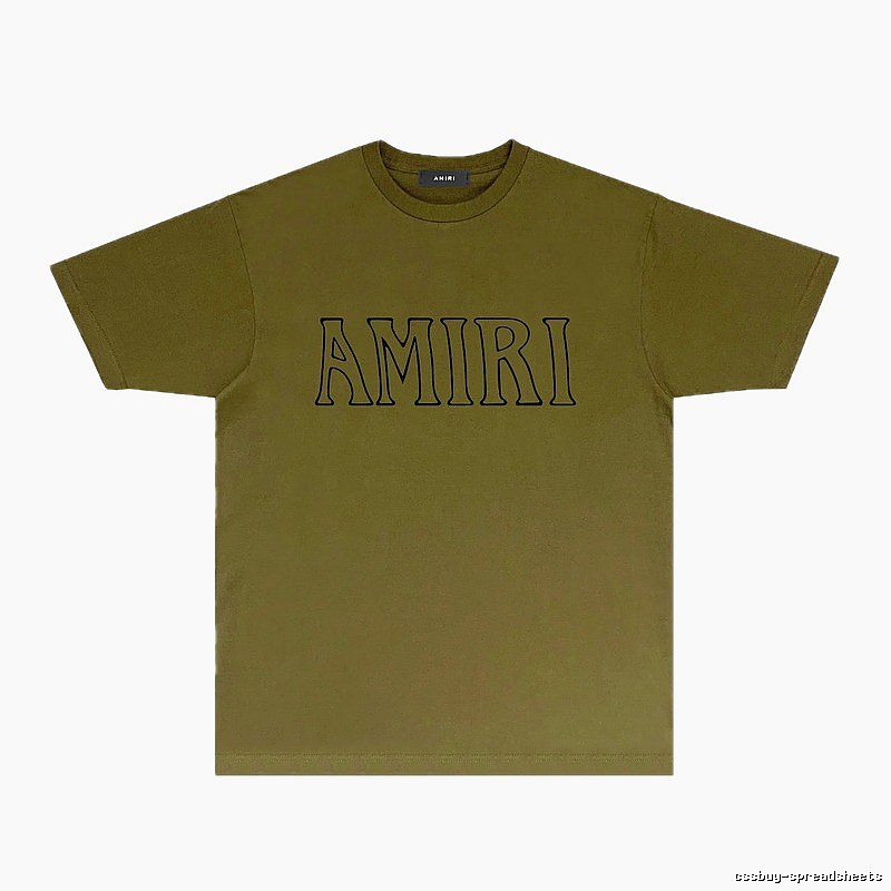 AMIRI Basic Style Minimalist Olive Green T-shirt