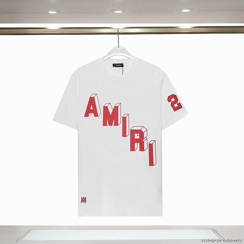 Amiri Patterned Graphic T-shirt White Blue Amiri with Signature Styling