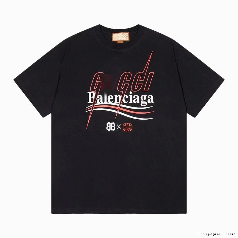 Balenciaga Co-branded Trendy Style Black Short-sleeve T-shirt