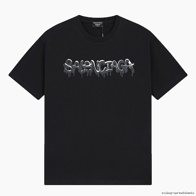 Balenciaga graffiti-style black T-shirt