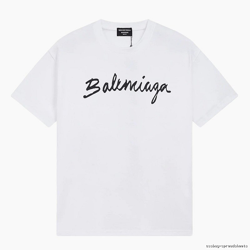 Balenciaga Handwritten Signature Casual White T-shirt