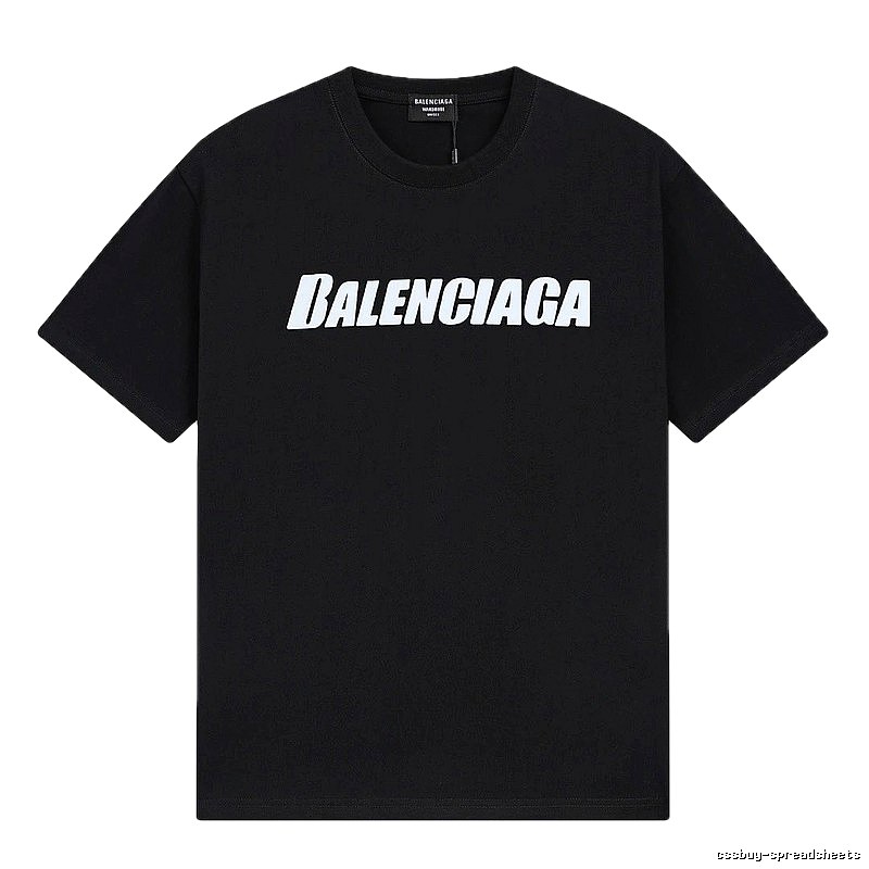 Balenciaga Letter Print Street Style Black T-Shirt
