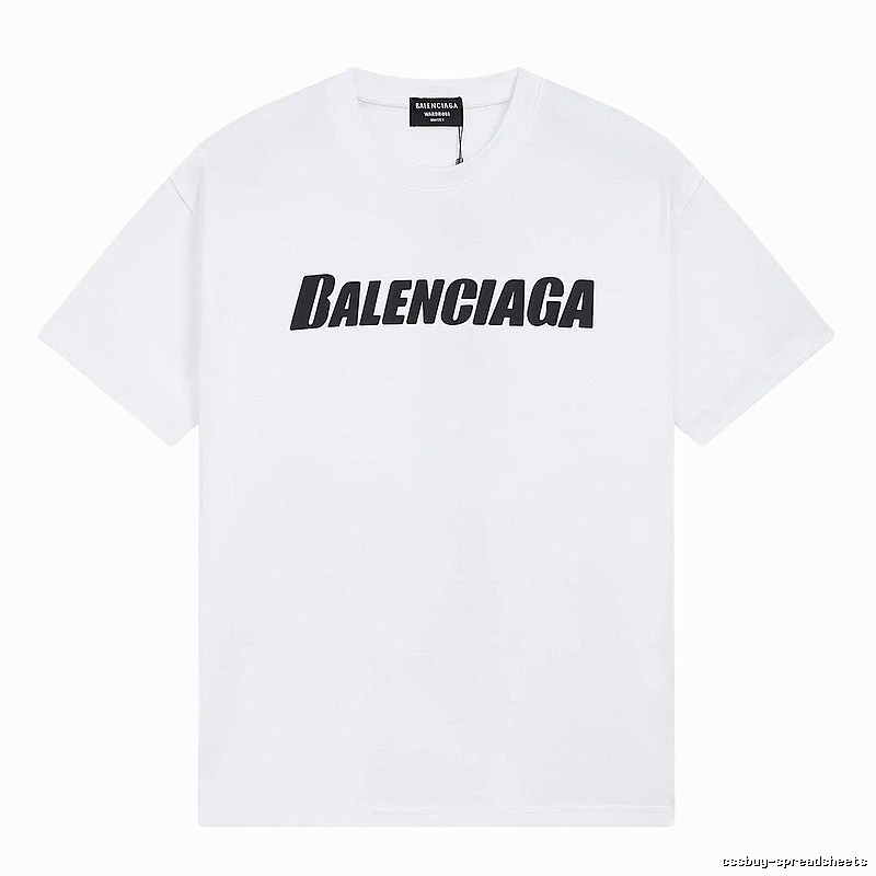 Balenciaga Letter Print Trendy White T-Shirt