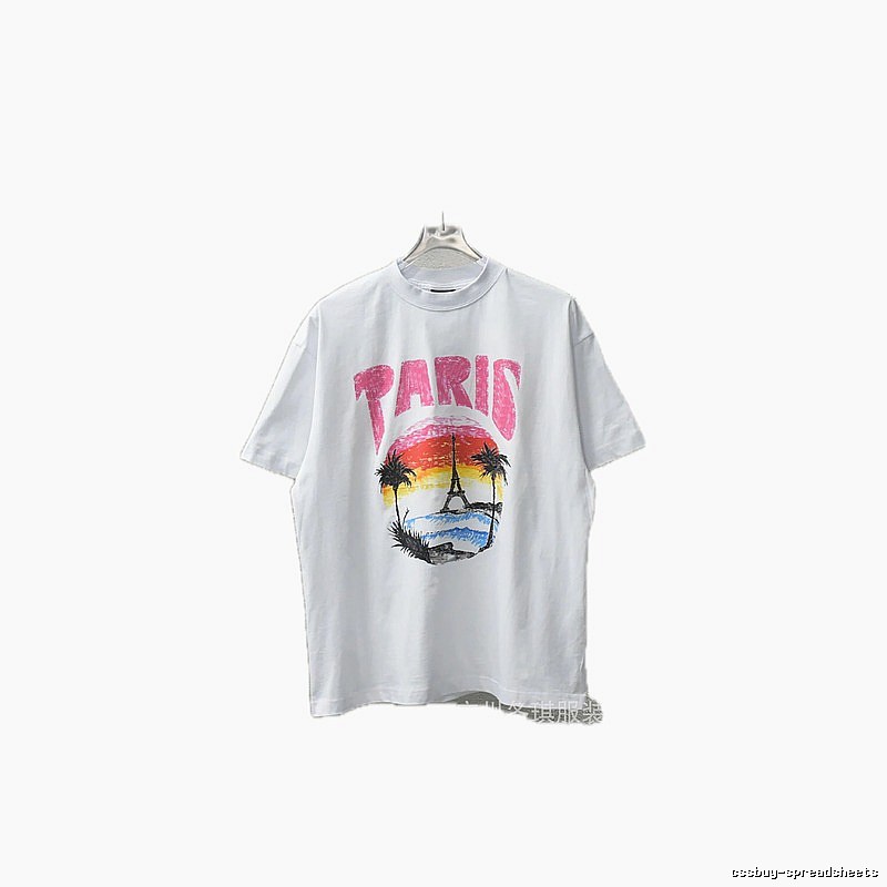 Balenciaga Printed Casual White T-shirt