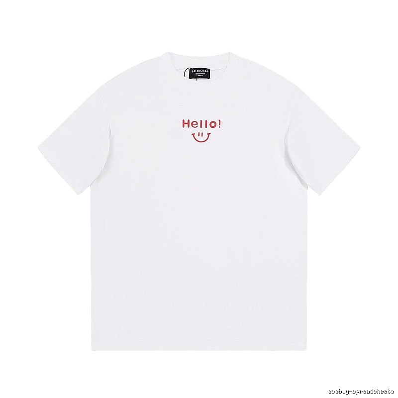 Balenciaga Smile Collection Minimalist Style White T-shirt