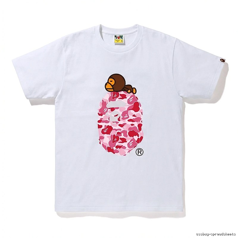 Bape camouflage cartoon-style white T-shirt