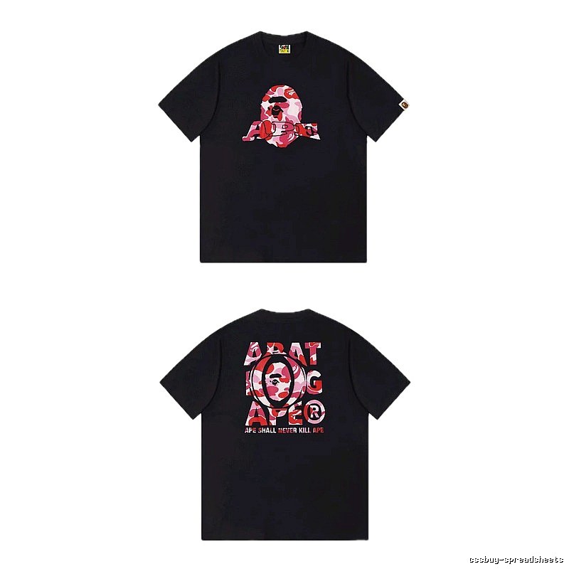 Bape camouflage-style black T-shirt