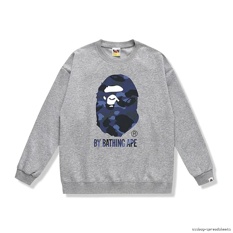 Bape camouflage-style gray sweatshirt