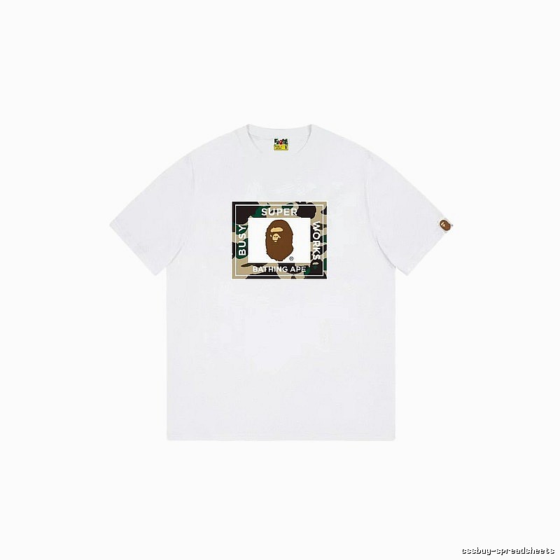 Bape camouflage-style white T-shirt