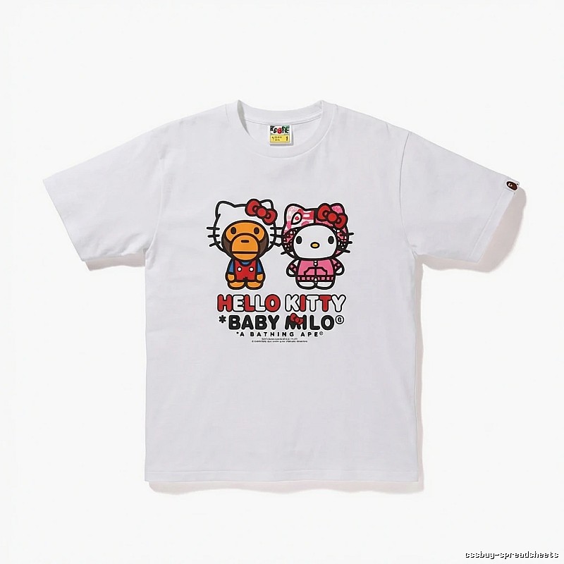 Bape Co-branded Cartoon Style White T-shirt