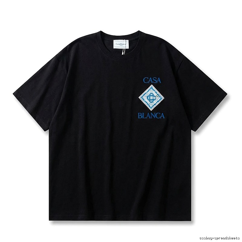 Casablanca trendy brand black short-sleeve