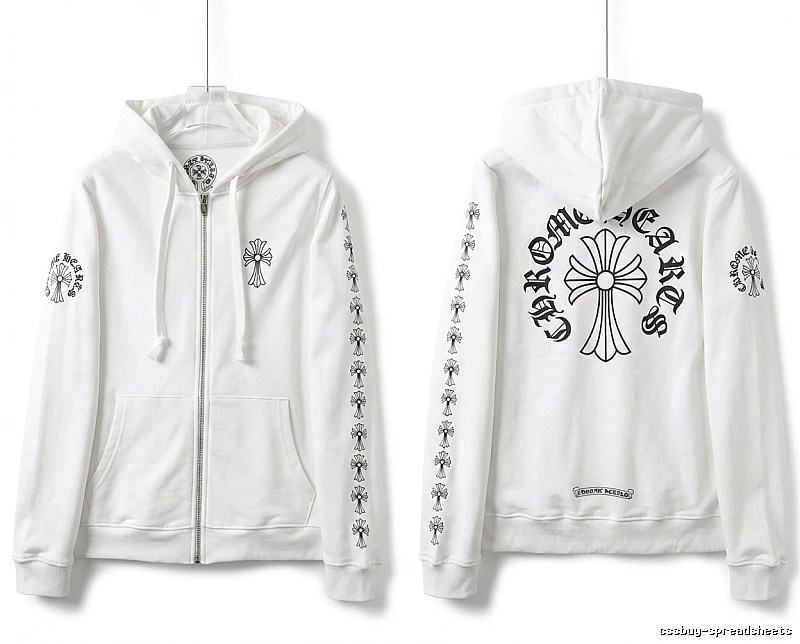 Chrome Hearts Cross Trendy White Hoodie