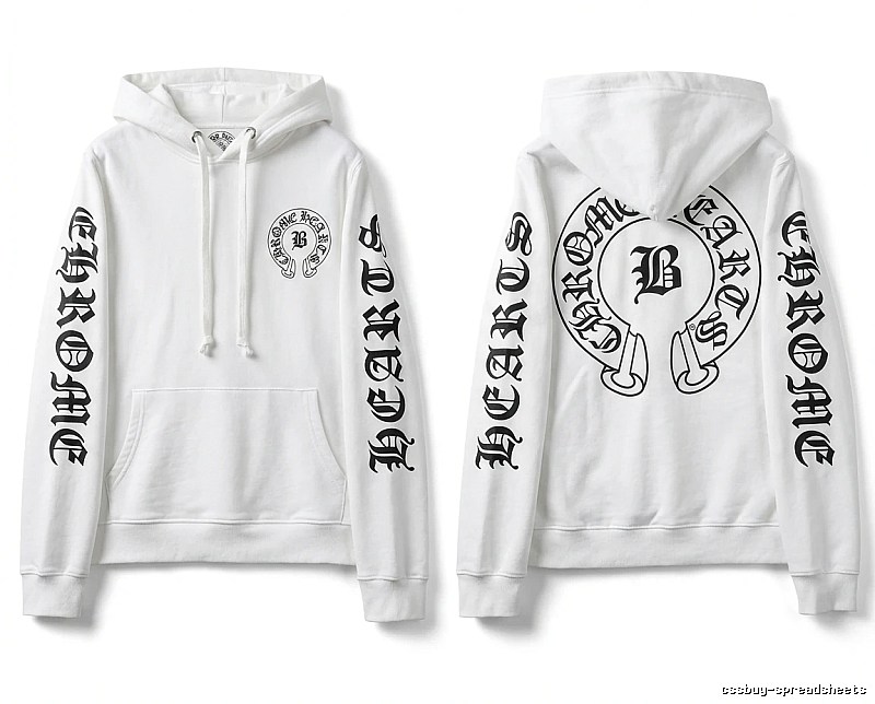 Chrome Hearts Gothic-style white hoodie
