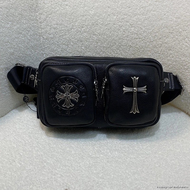 Chrome Hearts Waist Bag with Black Double-pocket Bag for Daily Rotation