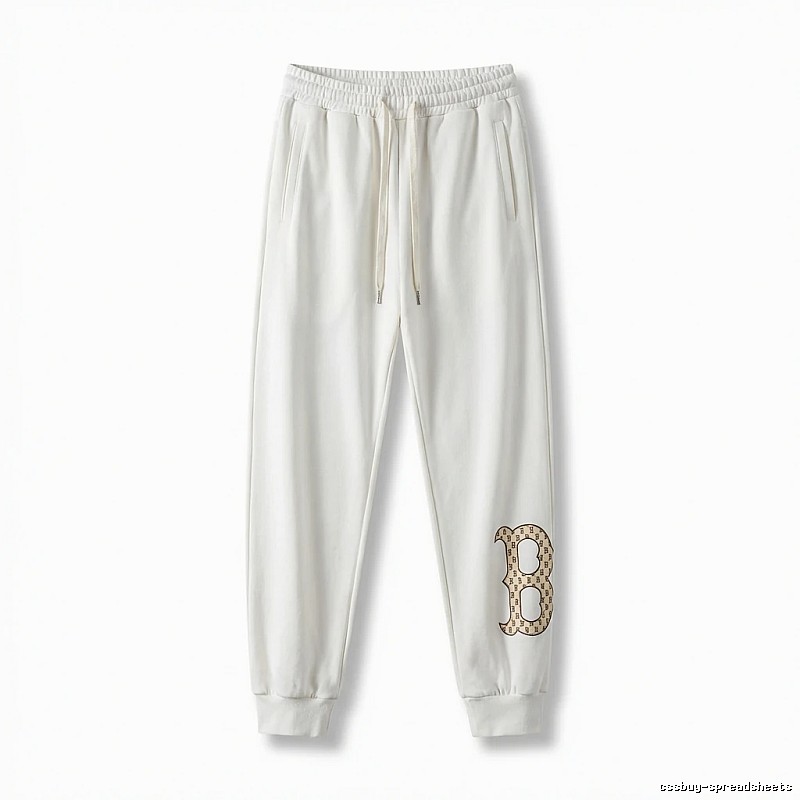 Classic casual white pants in MLB style.