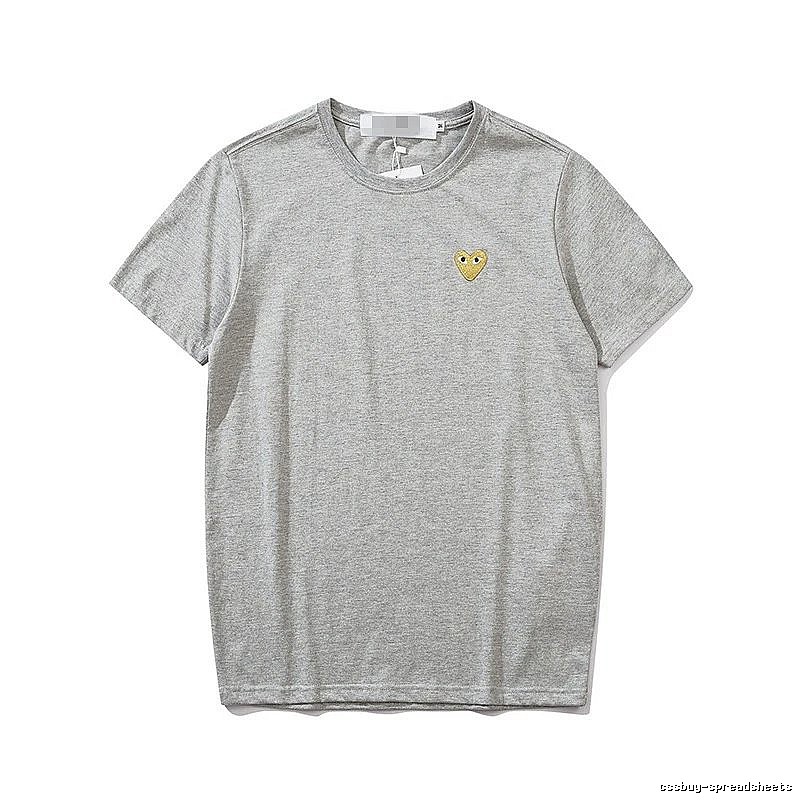 Comme des Garcons PLAY 2021-53 Gray Style 2153 Heart Logo T-Shirt Training Look