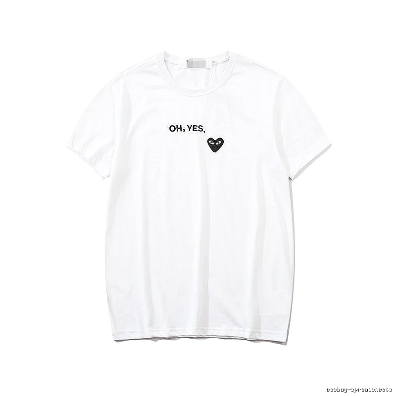 Comme des Garcons PLAY 2021-87 White Style 2187 Heart Logo T-Shirt Statement Graphic