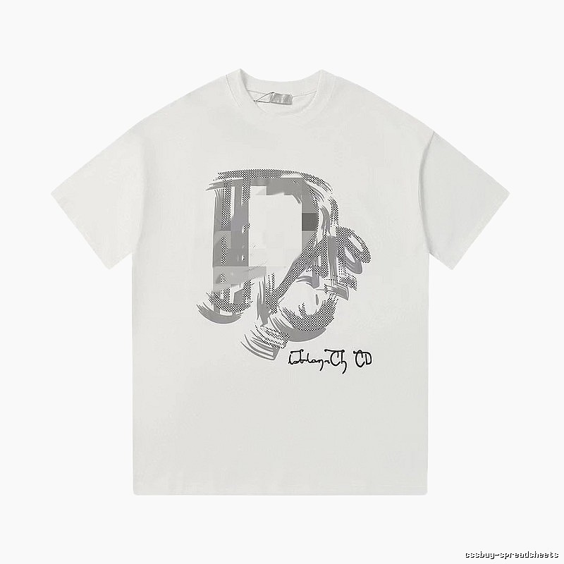 Dior Graffiti Collection Trendy & Cool Style White Short-sleeve T-shirt