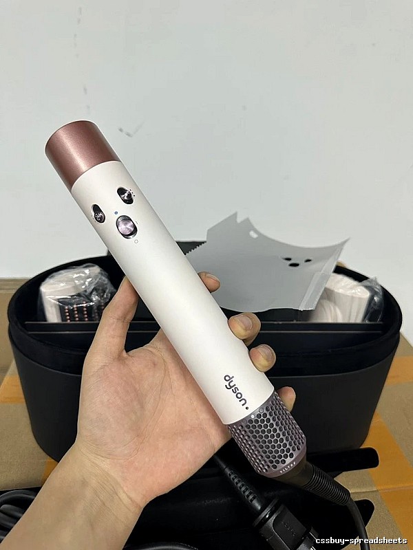 Dyson White Styling Tool Above Black Hair Styler for Streetwear Looks