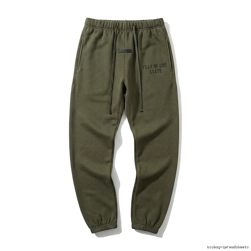 ESSENTIALS casual style olive green sweatpants