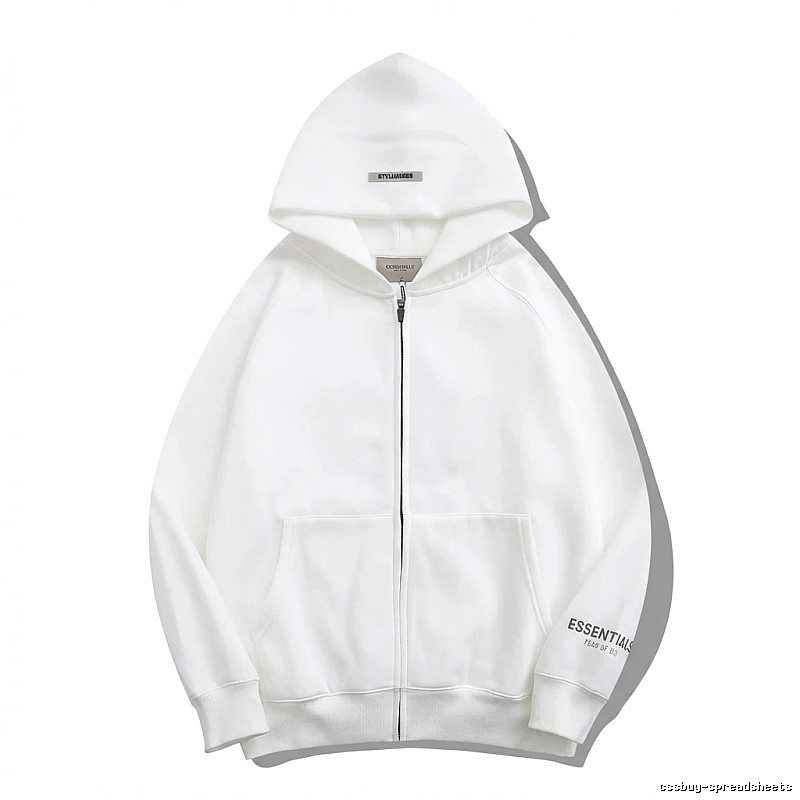 ESSENTIALS minimalist style white hoodie