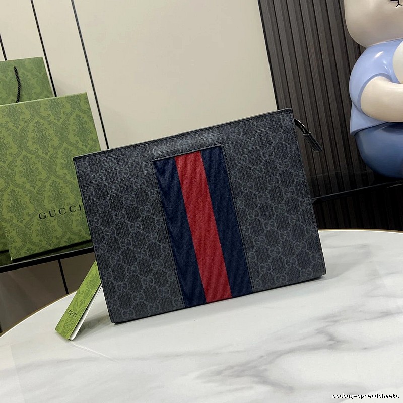 Gucci Clutch Bag with Gray GG Clutch Detail