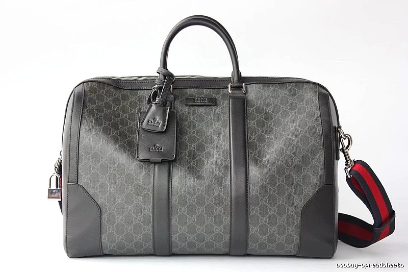 Gucci Duffel Bag with Gray GG Monogram Duffel for Streetwear Looks