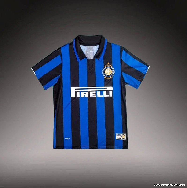 Inter Milan Compact Brehme #3 soccer jersey Blue Black Striped for Smart Casual Looks