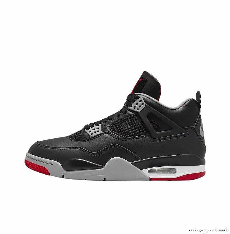 Jordan 4 Black, Grey and Red Trendy Shoes