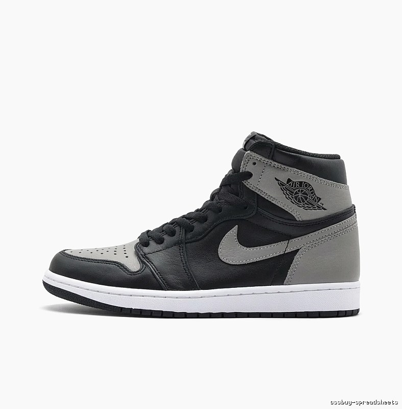 Jordan AJ1 High-Top Black and Grey Athletic Shoes