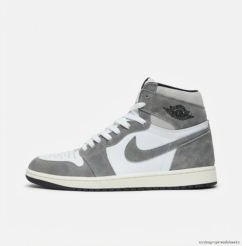 Jordan AJ1 High Top Grey, White and Silver Shoes