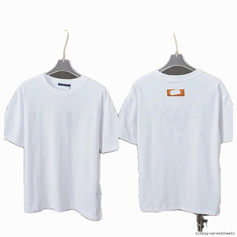 Louis Vuitton Embossed Trendy Style White T-Shirt