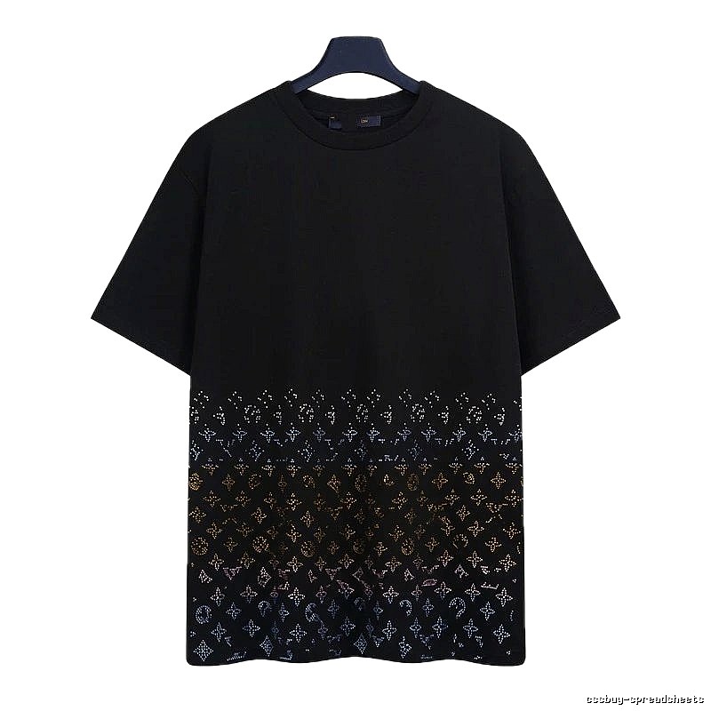 Louis Vuitton Gradient Monogram Street-style Black T-Shirt