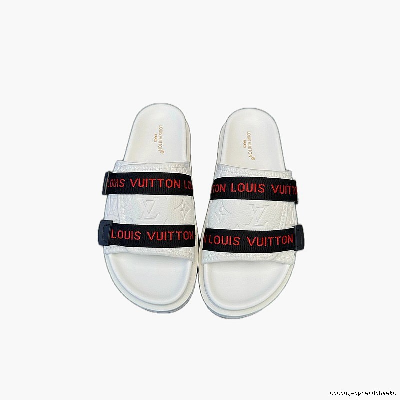 Louis Vuitton Monogram Light Luxury Street Style White Slippers