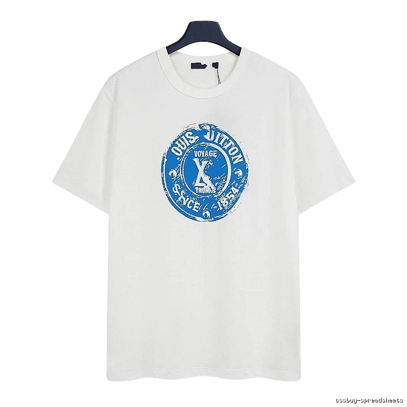 Louis Vuitton Stamp Print Vintage Style White T-Shirt