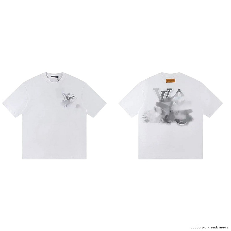 Louis Vuitton Trendy Ink-wash Blended White T-Shirt