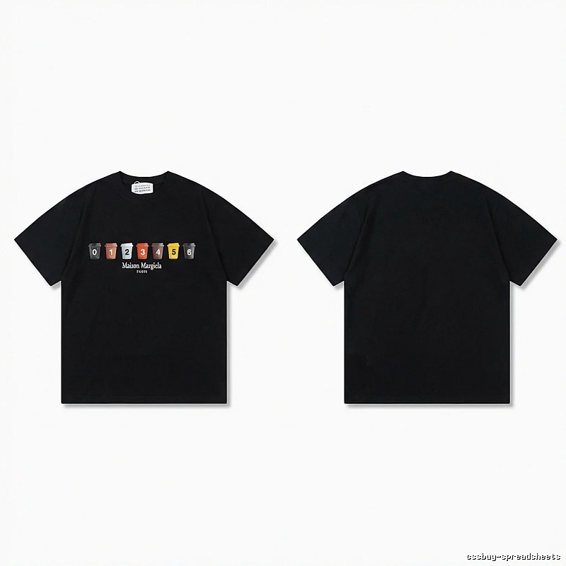 Maison Margiela digital print style black T-shirt