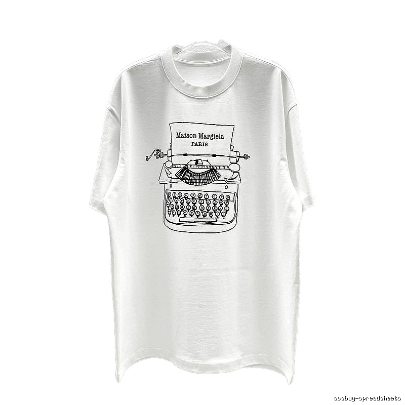 Maison Margiela Vintage Typewriter Style White T-Shirt