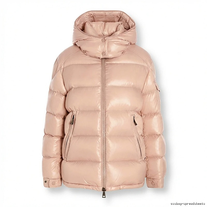 Moncler shiny casual pink down jacket