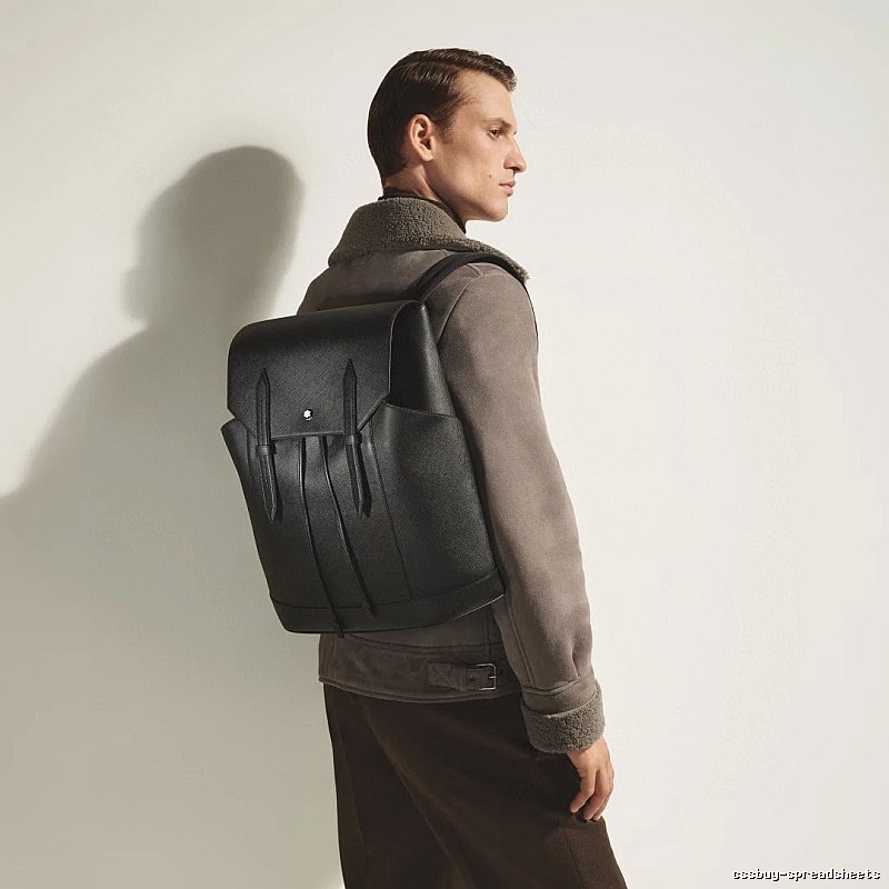 Montblanc Leather backpack Black Structured Flap