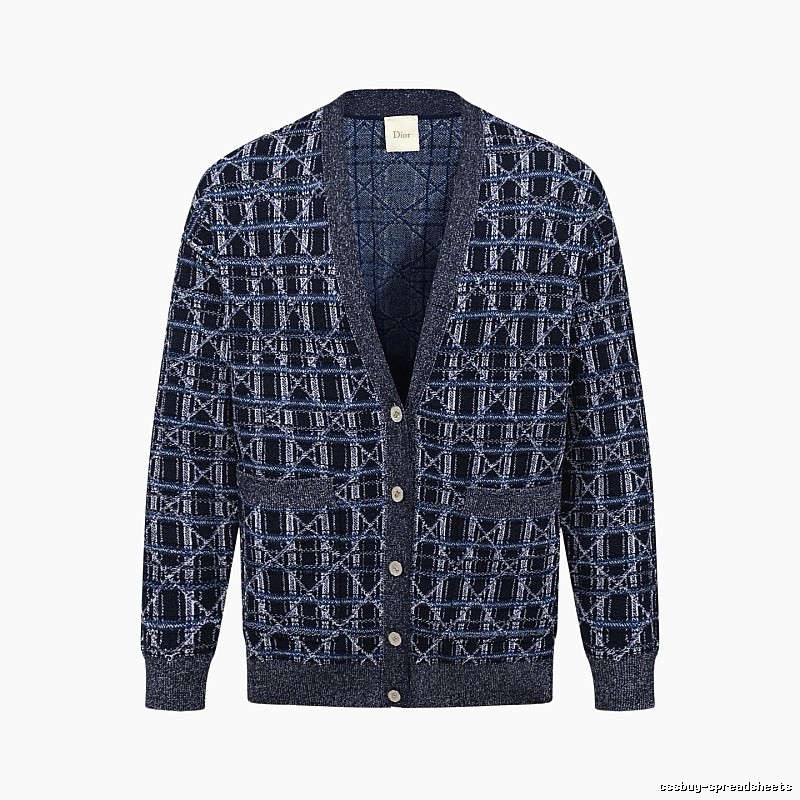 Navy Dior Button-front Cardigan for Layered Winter Looks