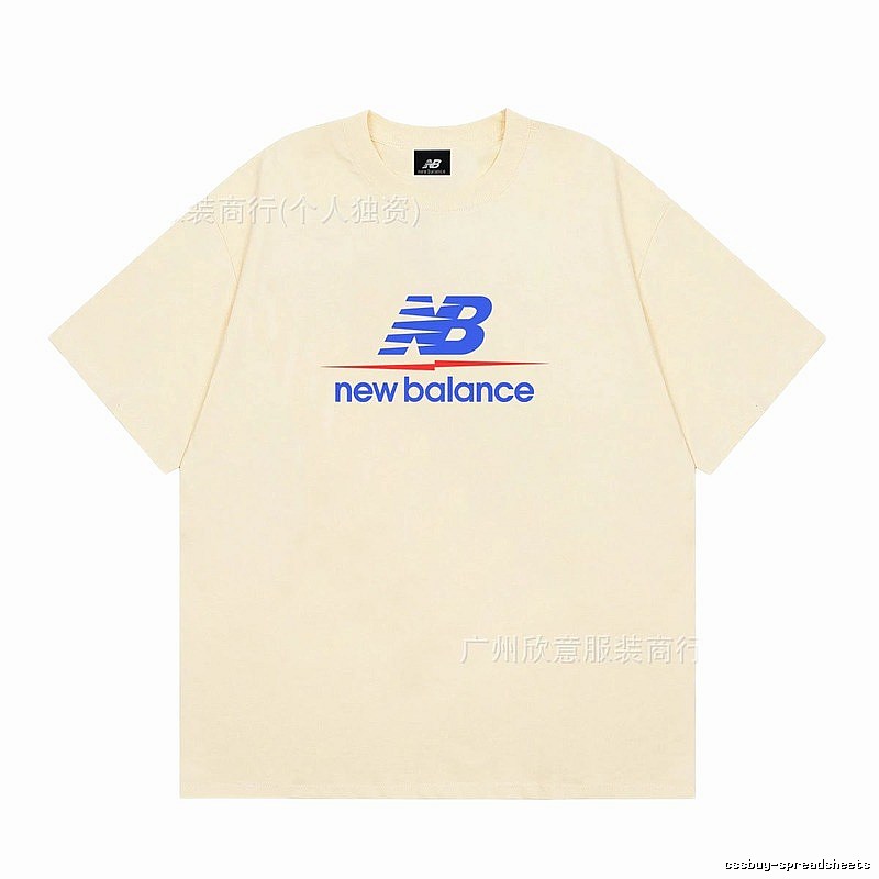 New Balance Printed Casual-style Light Beige Short-Sleeve T-Shirt