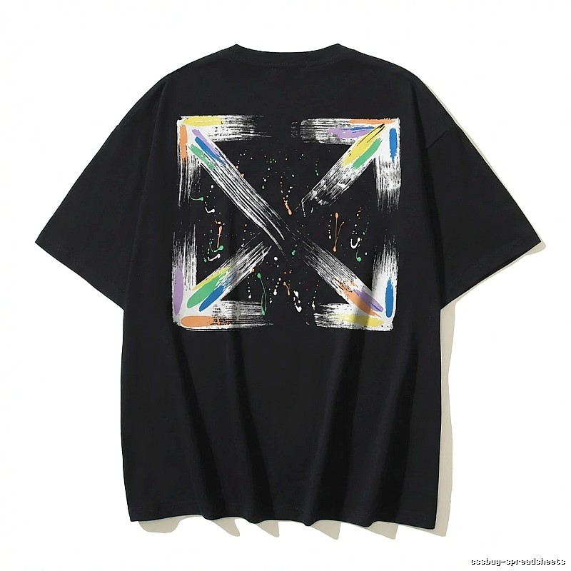Off-White graffiti-style black T-shirt