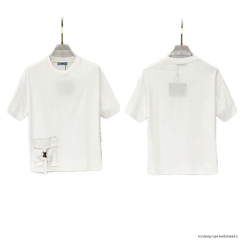 Prada Triangle Logo Minimalist Style White Short-sleeve T-shirt