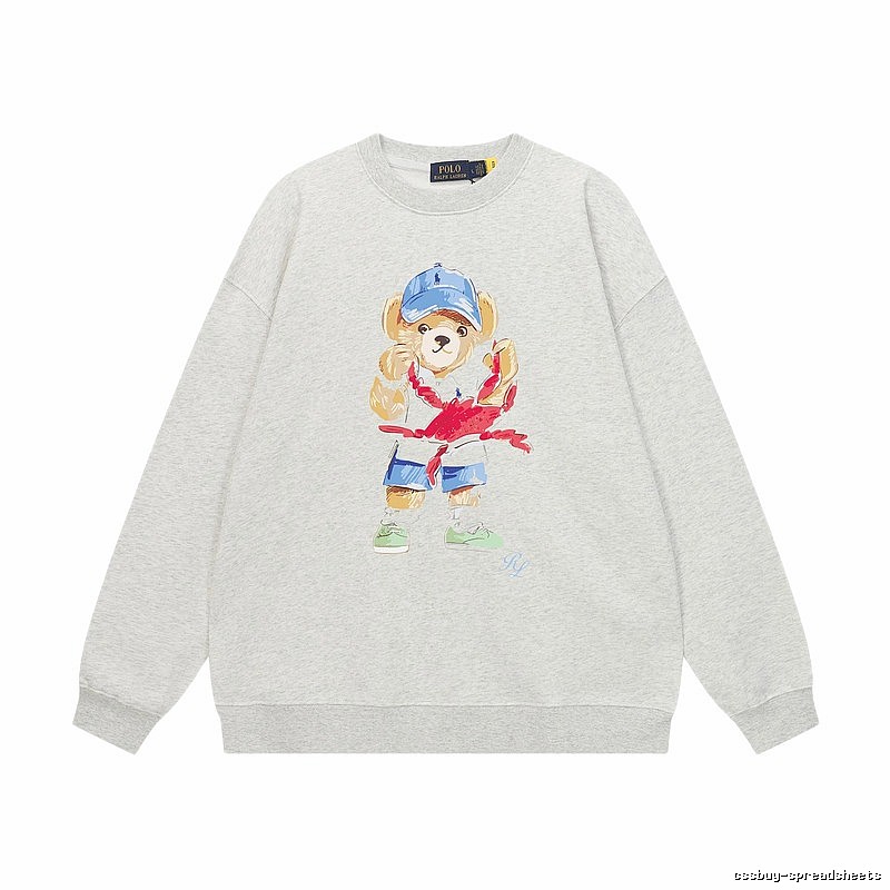Ralph Lauren cartoon bear light gray sweatshirt