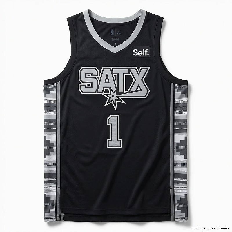 Self. Spurs Wind Black Jersey