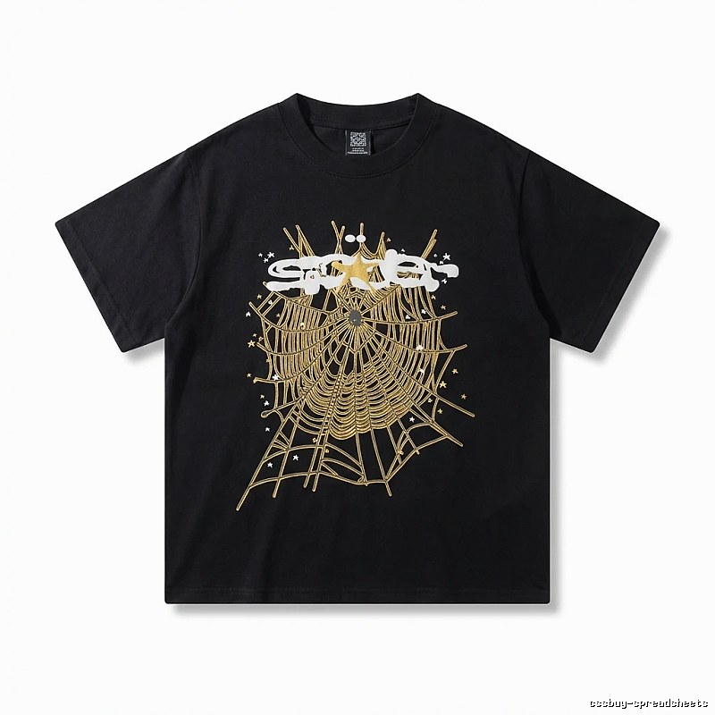 Sp5der Cobweb Print Black T-shirt