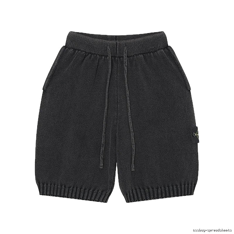 Stone Island Classic Street Style Carbon Black Knit Shorts