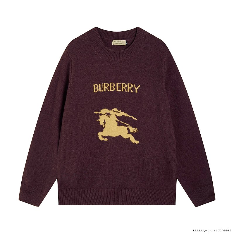 Streetwear Rotation Wool Knit Sweater by Burberry with Graphic Lettering